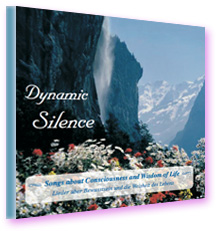 Dynamic Silence CD cover—beautiful alpine view with waterfall